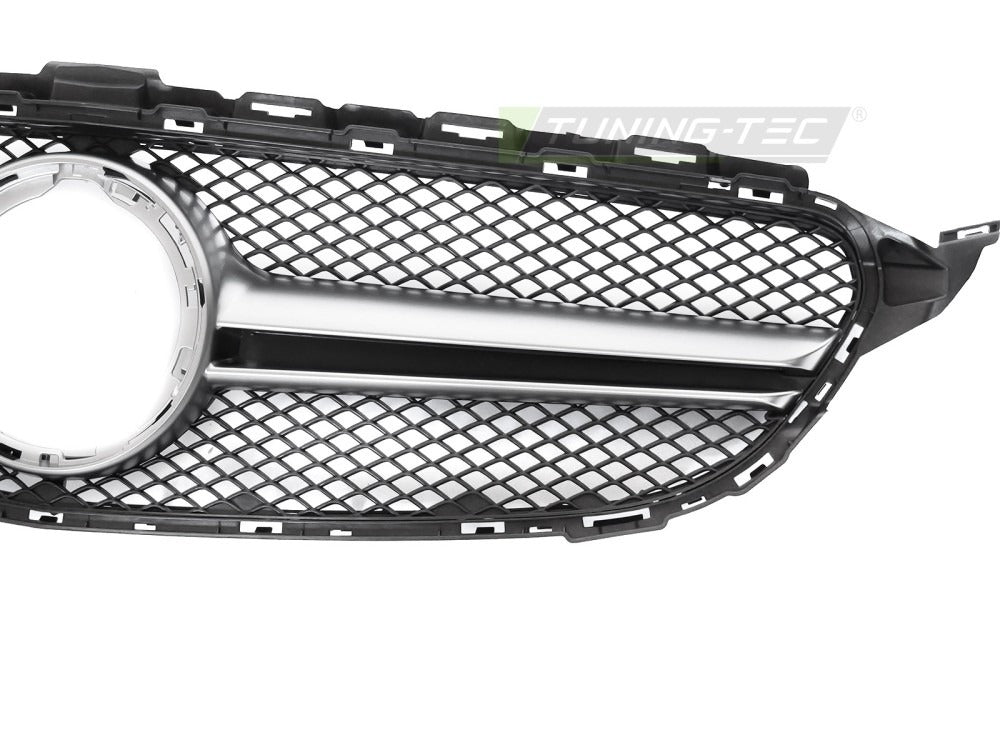 Grill Mercedes C-Klasse W205 18-23 sett fra siden, struktur synlig.