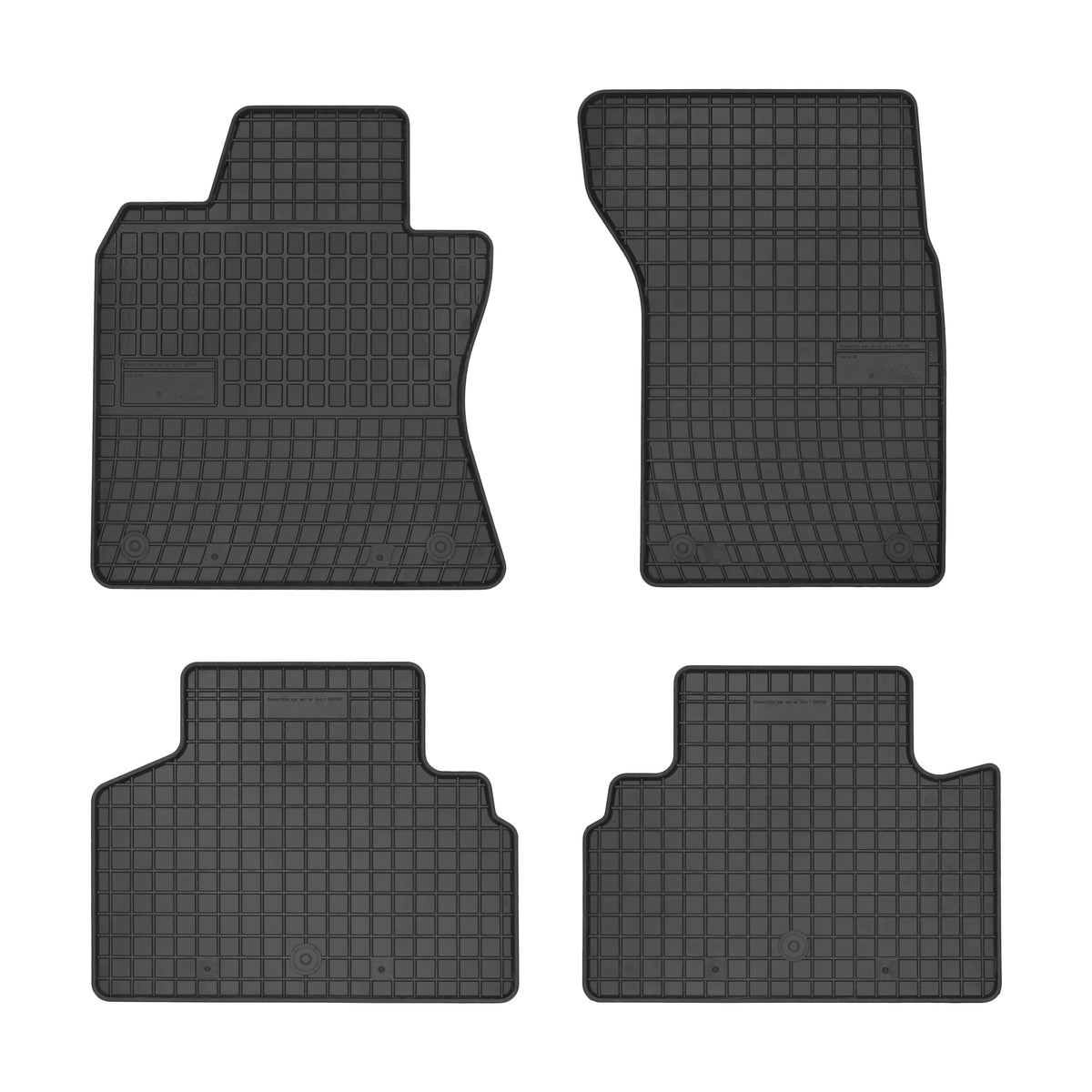 Frogum gummimatter til Infiniti Q50 2013- – svart, 4-delt sett med 1 cm sidekant og sjakkbretmønster