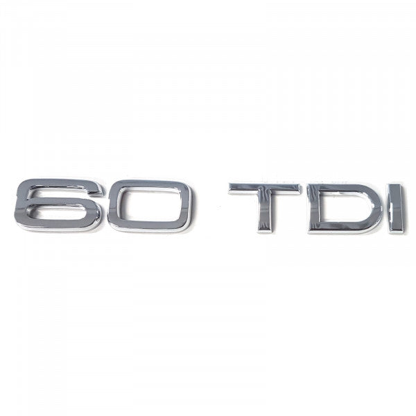 Emblem/logo til Audi 60 TDI Glossy Chrome i skinnende krom og ABS-materiale