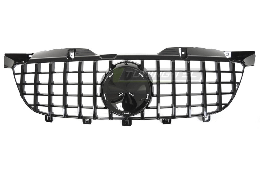 Detaljbilde av Grill Mercedes Sprinter W906 09-13 med blank sort finish.