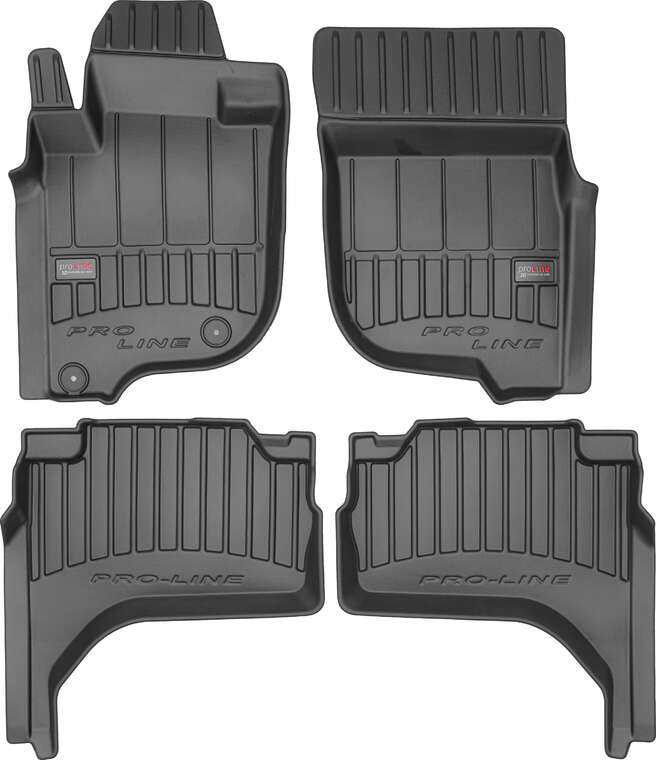 Frogum 3D Premium gulvmatter til Mitsubishi L200 (2019–) – svart TPE med 60mm sidekant, sett med 4