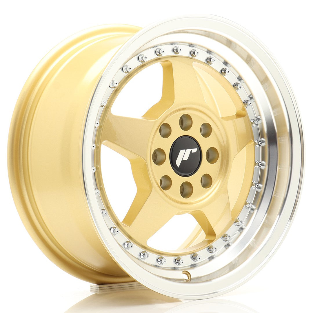 Felg JR Wheels JR6 15x7" Gold – sett forfra