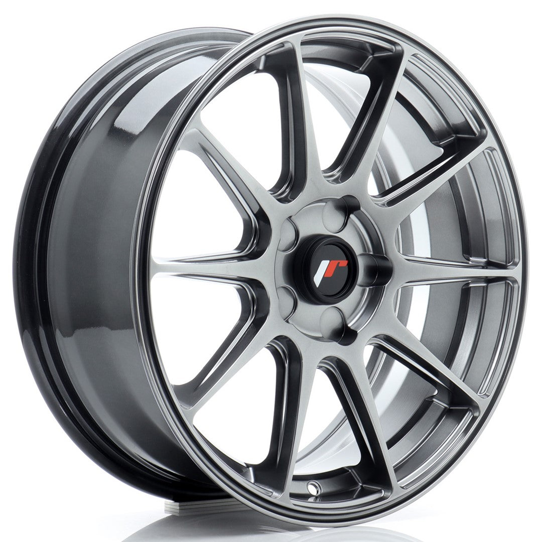 Felg JR Wheels JR11 17x7" Hyper Black – sett forfra