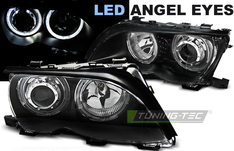 BMW E46 LED Angel Eyes svart