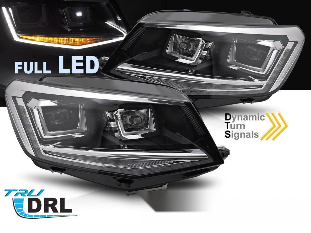 Nærbilde av frontlykter til VW Caddy IV med detaljer synlig