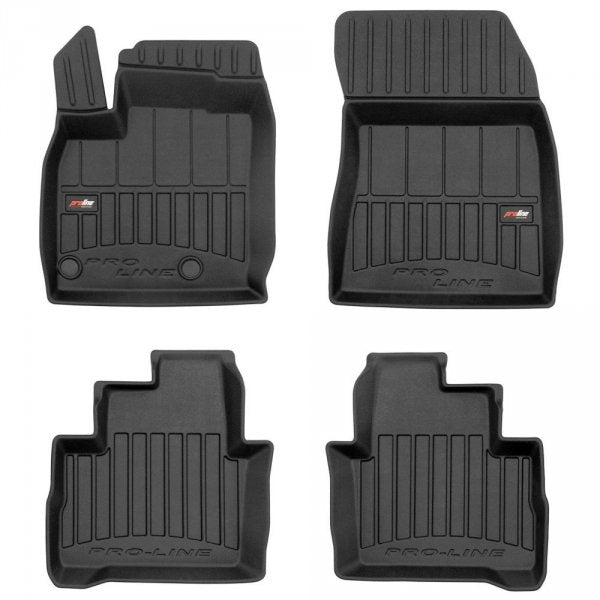 Frogum 3D Premium gulvmatter til Nissan Qashqai J12 (2021–) – svart TPE, sett med 4, 60 mm kant