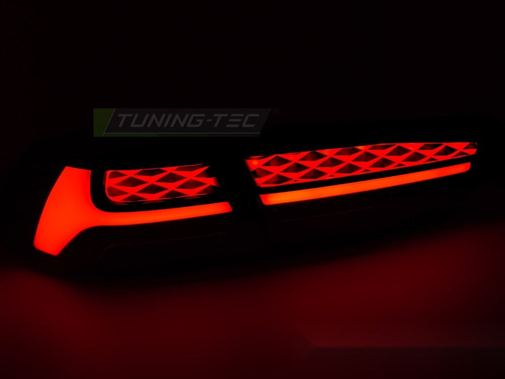 Detaljbilde av baklykter Mitsubishi Lancer 8 Sedan 08-16 med LED-detaljer.