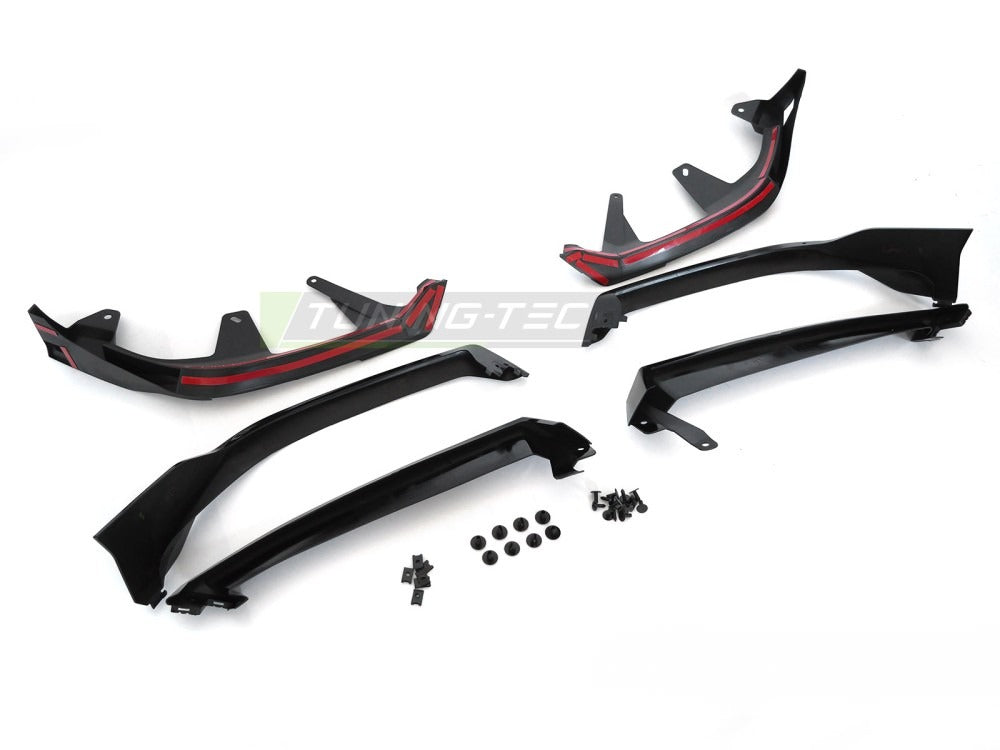 Frontspoiler Bmw G60/G61 23- Performance sett fra siden, profil som viser konturer og luftinntak.