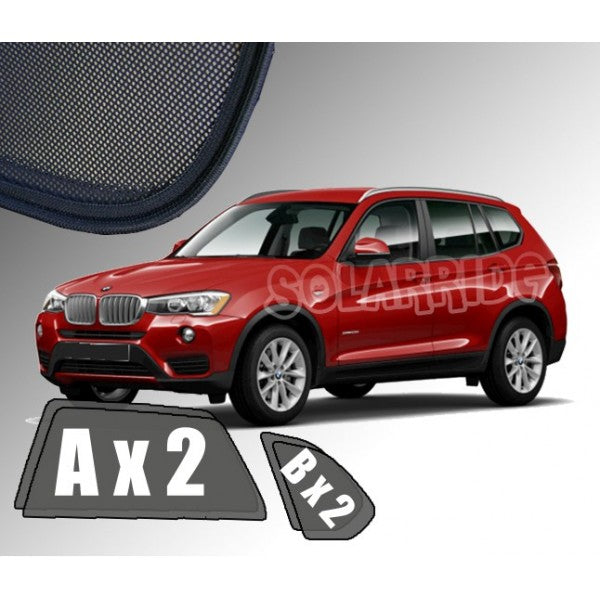 Sr solskjerm i akryl til Bmw X3 (F25) med røykfarget finish og enkel montering