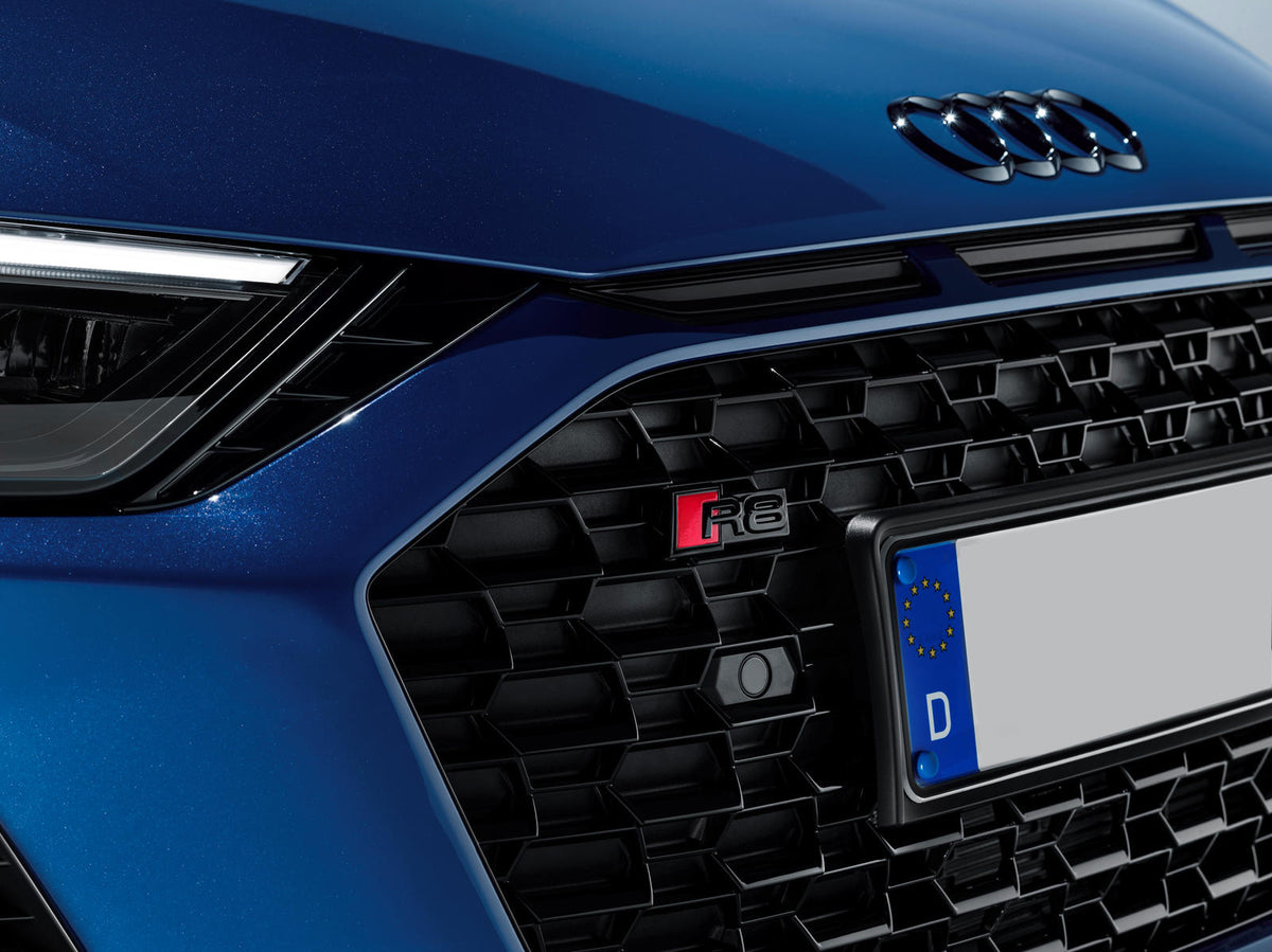 Emblem Audi R8 Sport Audi R8 4S Black Glossy / Red - sett bakfra