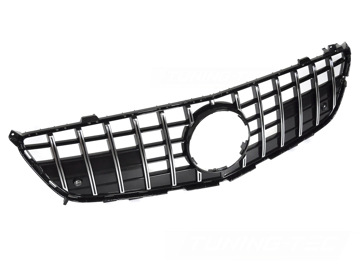 Grill til Mercedes SL R231 11-16 i sort/krom sett rett forfra på hvit bakgrunn.