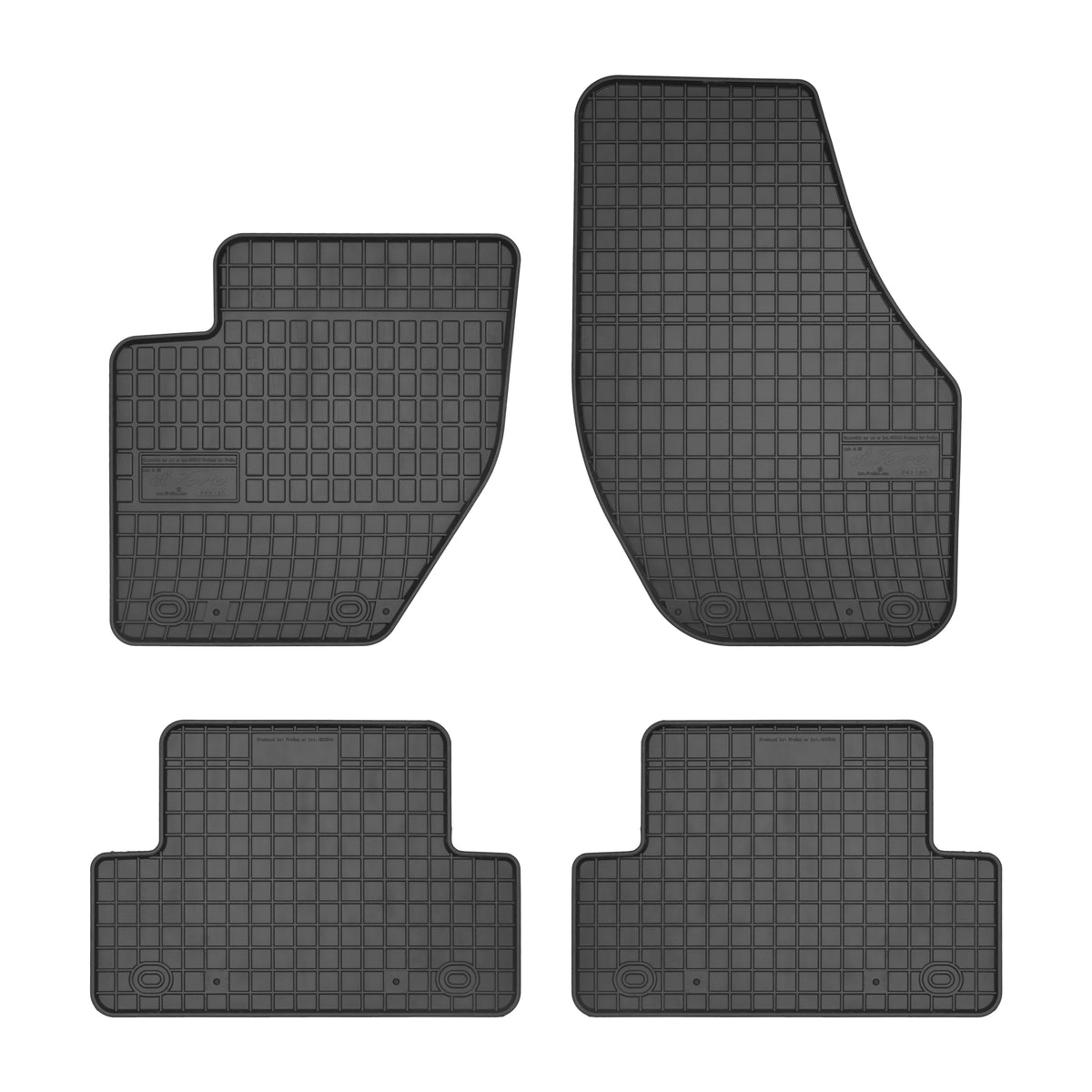 Frogum gummimatter til Volvo V40 II (2012-2019) – svart, 1 cm sidekant, sett à 4, vanntett