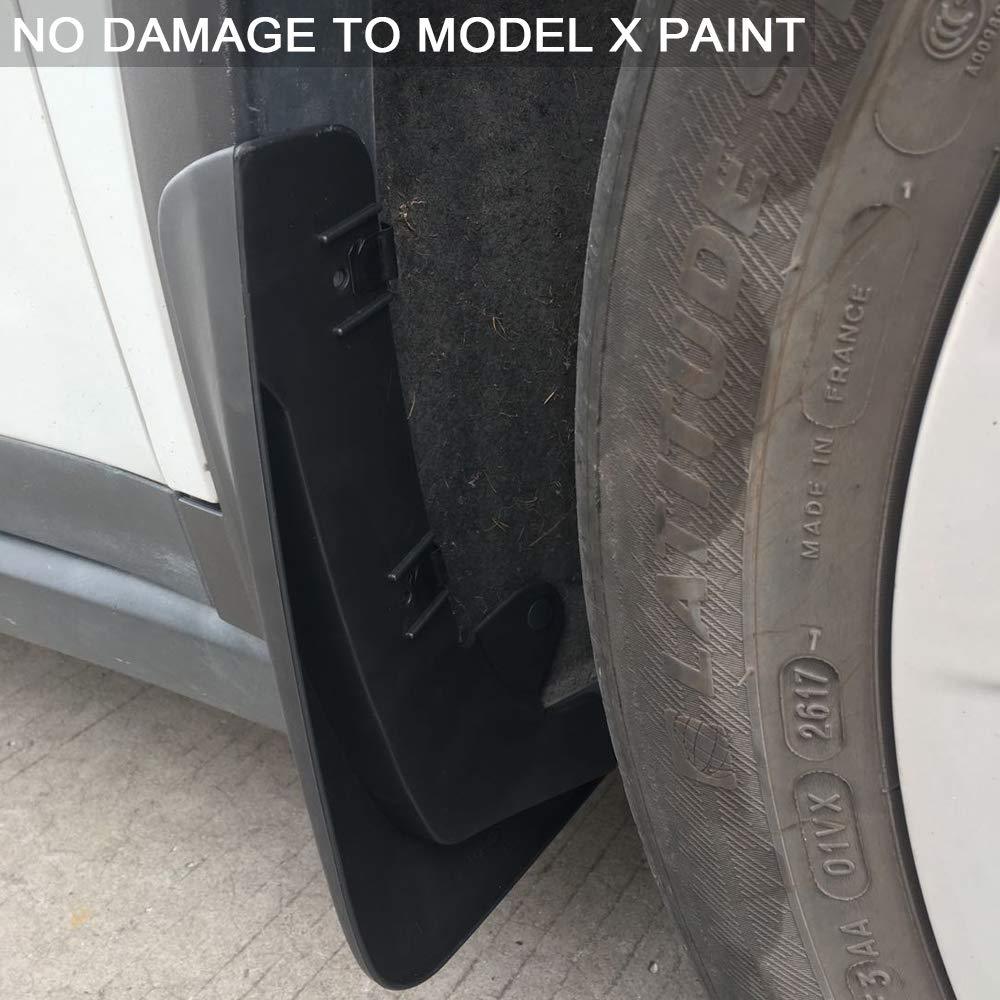 Skvettlapp Tesla Model X / sett 4 stk. (2016-2021) – (PU) polyuretan + ABS Automotive | Geparden® - detaljer