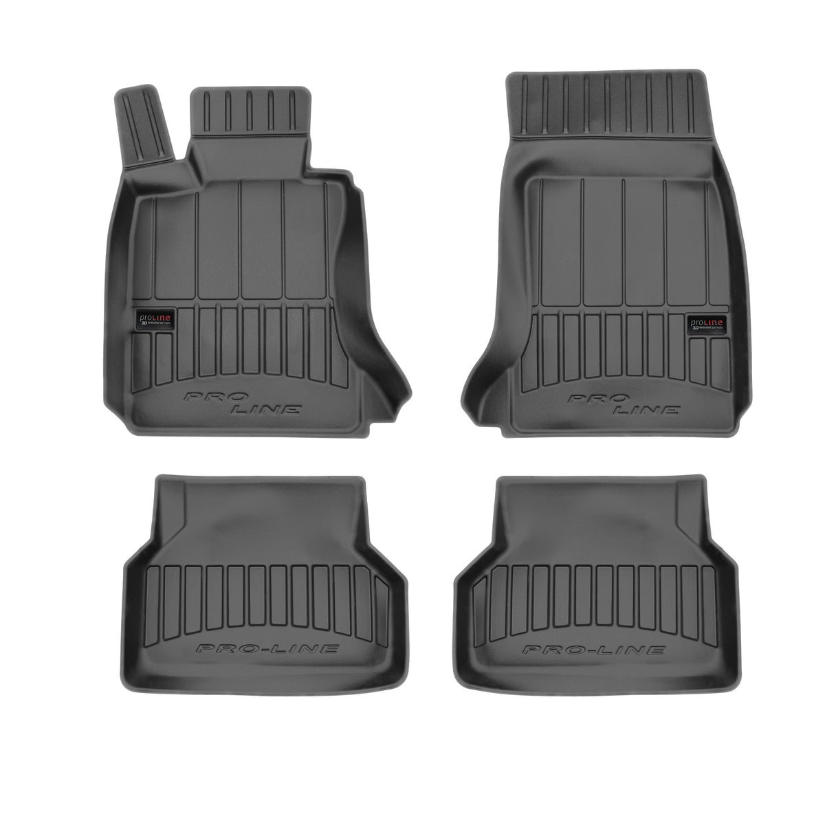 Gulvmatter Bmw 5 (E60/E61) (2003-2010) – 3D Premium med sidekant - sett bakfra