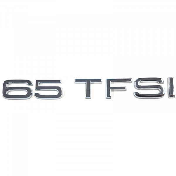 Emblem/logo til Audi 65 TFSI Glossy Chrome i skinnende krom med perfekt passform og enkel montering