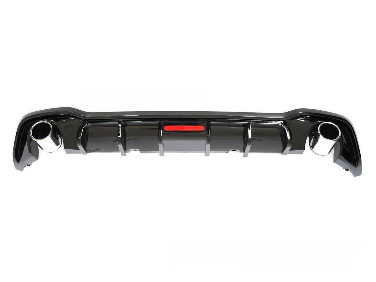 Diffuser Sport til VW Golf 8 19-24 – hovedbilde sett bakfra på hvit bakgrunn