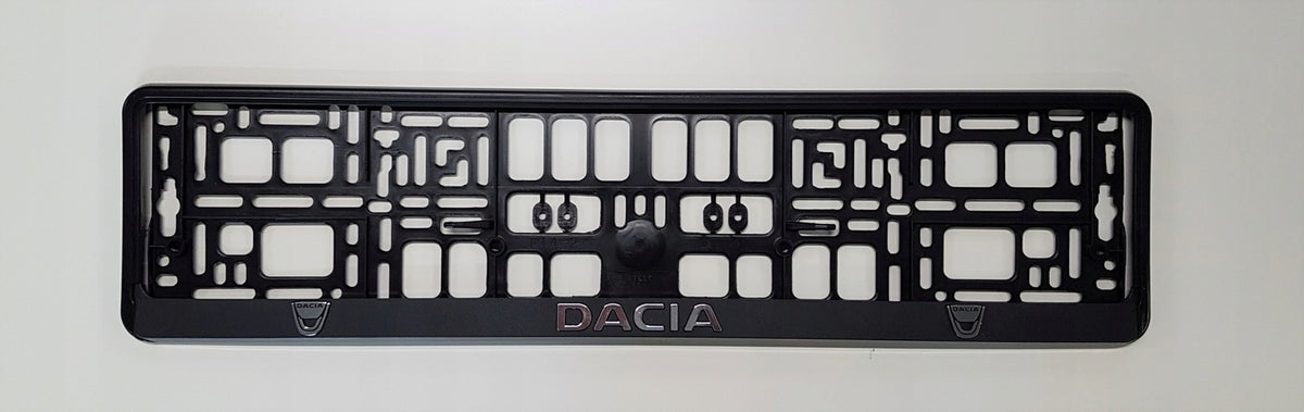 Emblem/logo til Dacia Duster Sandero Logan MCV Lodgy Dokker 1 STK. Svart/krom plast, passer EU-skilt 520 mm, monteres foran e