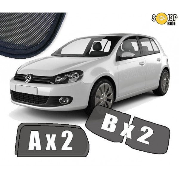 Sr solskjerm i akryl til Vw Golf Hatchback VI med enkel montering og vindavviser funksjon