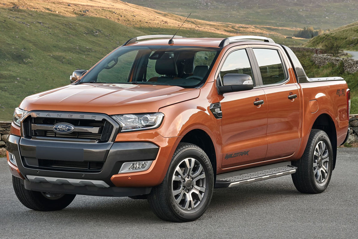 Takrails Ventshield til Ford Ranger 2012-2015 i aluminium og svart ABS