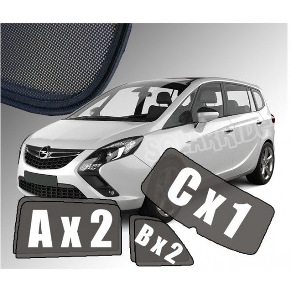 Sr solskjerm i akryl for Opel Zafira C Tourer med enkel montering og vindavviserfunksjon