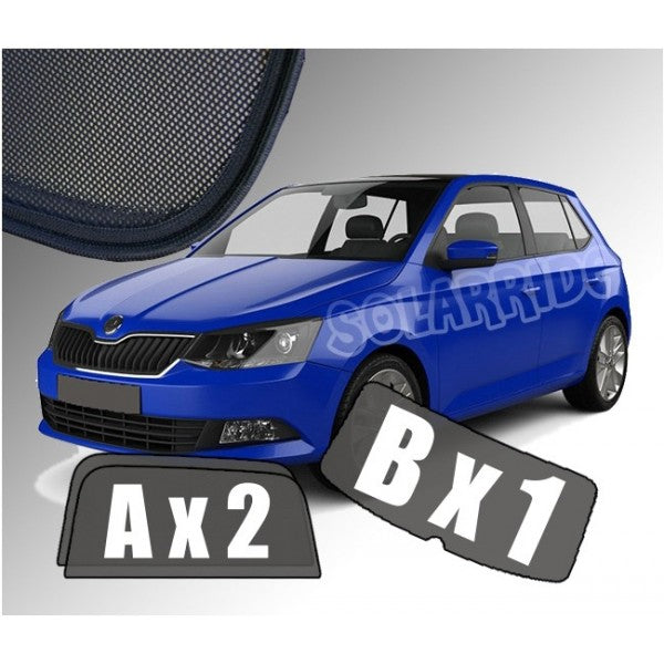 Sr solskjerm i akryl til Skoda Fabia Hatchback III med enkel montering og vindavviserfunksjon