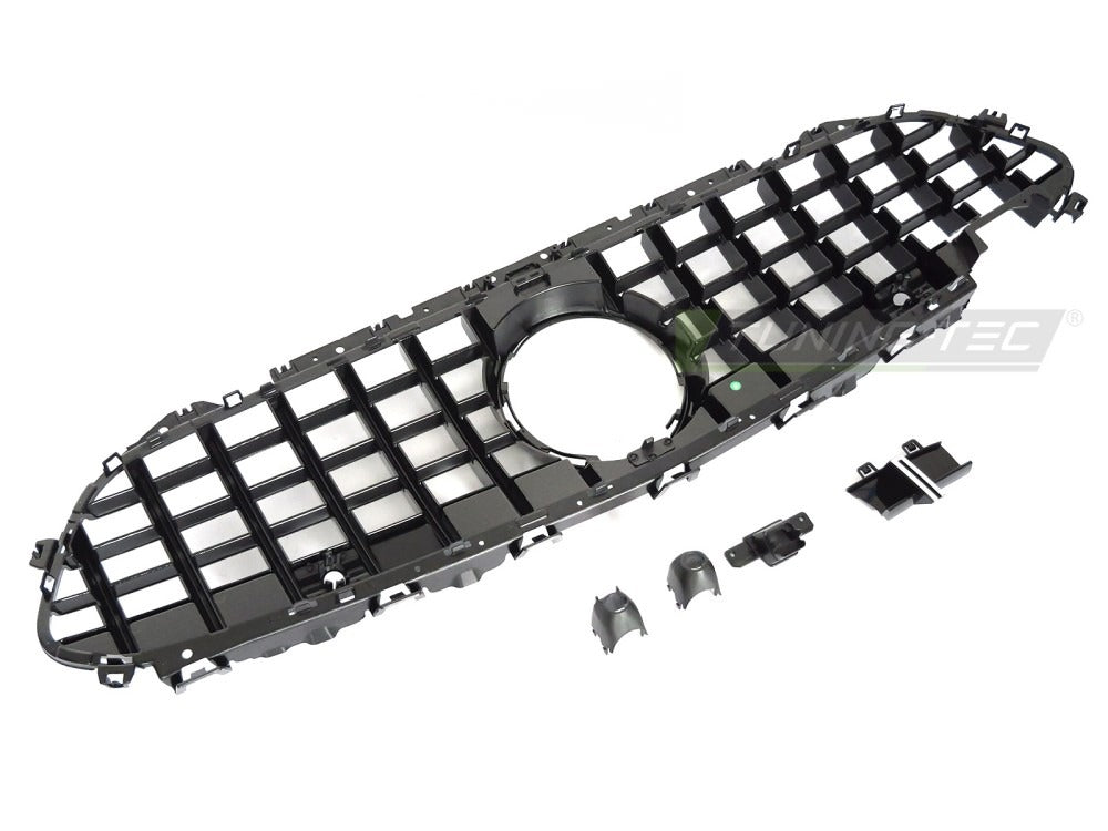 Grill Mercedes CLS C257 18-23 sort/krom med festedetaljer.