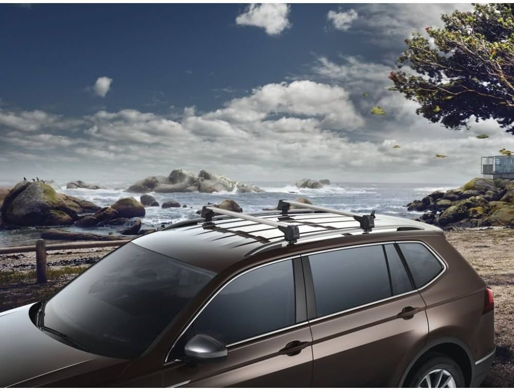 Takstativ OEM i aluminium til Vw Tiguan Allspace 2017-2024 med høye takrails og låsbar design
