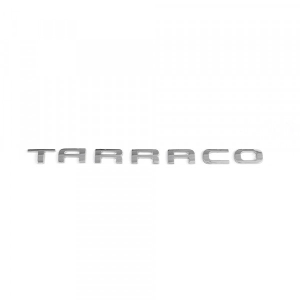 Emblem/logo til Seat Tarraco Chrome i krom, montert på bakluke, original Seat-del i ABS-materiale