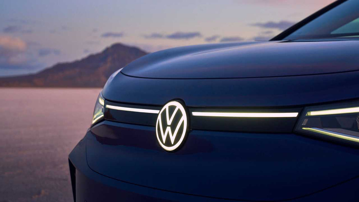Emblem/logo til Vw front pure white / schwarz ID.4 med lys og selvklebende bakside