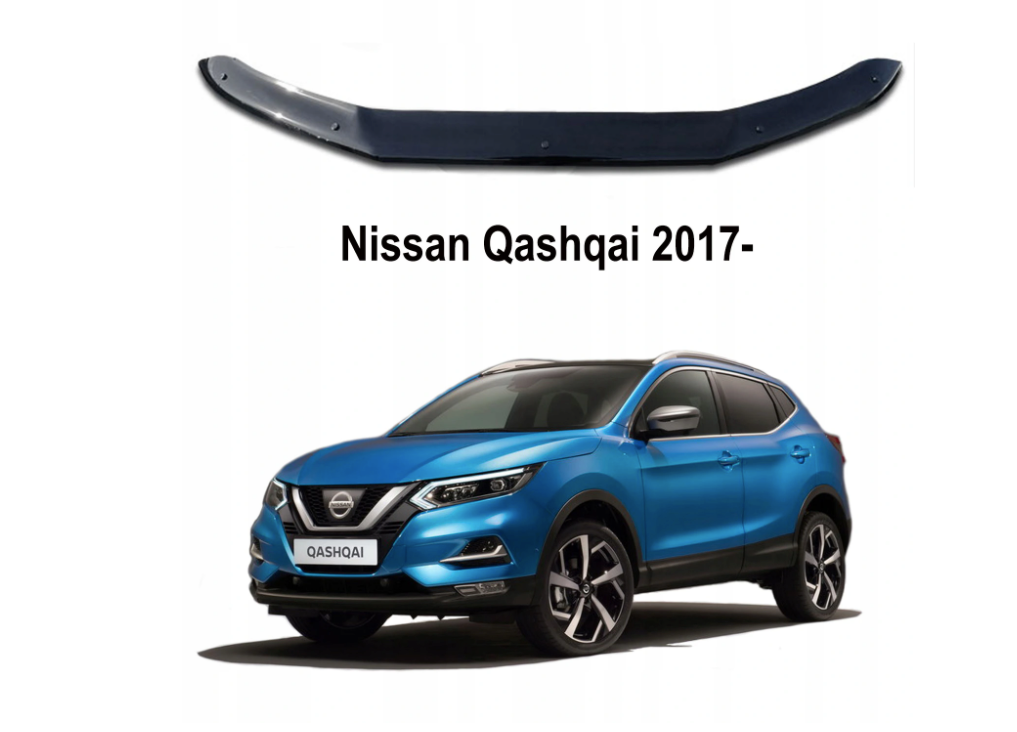 HD panserbeskytter i akryl til Nissan Qashqai (J11) facelift 2017-2021, beskyttelse mot steinsprut og riper