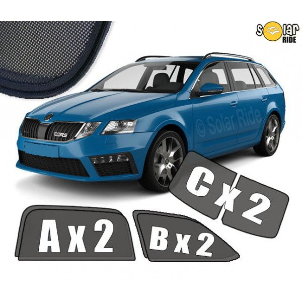 Sr solskjerm i akryl til Skoda Octavia Stasjonsvogn III som beskytter mot vind og regn med enkel montering