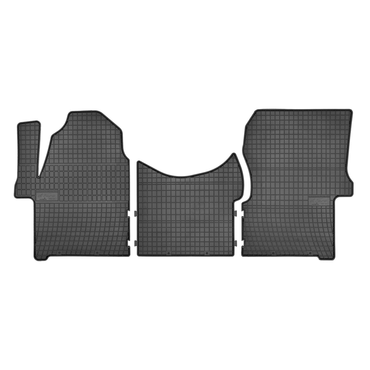 Frogum gummimatter til Mercedes Sprinter II (W906) 2006–2019 – svart, 1 cm sidekant, sett med 3 stk