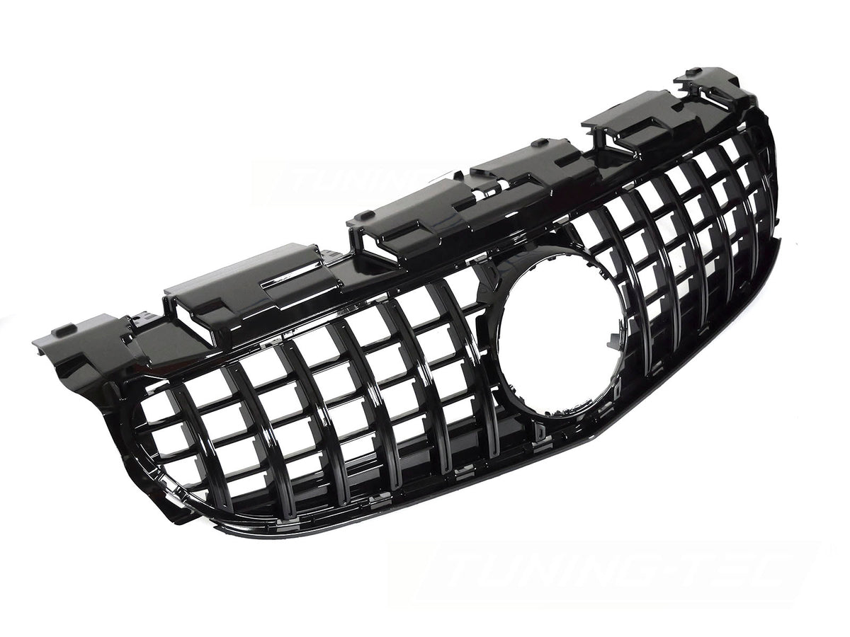 Grill til Mercedes SLK R172 15-20 i blank sort sett rett forfra på hvit bakgrunn.