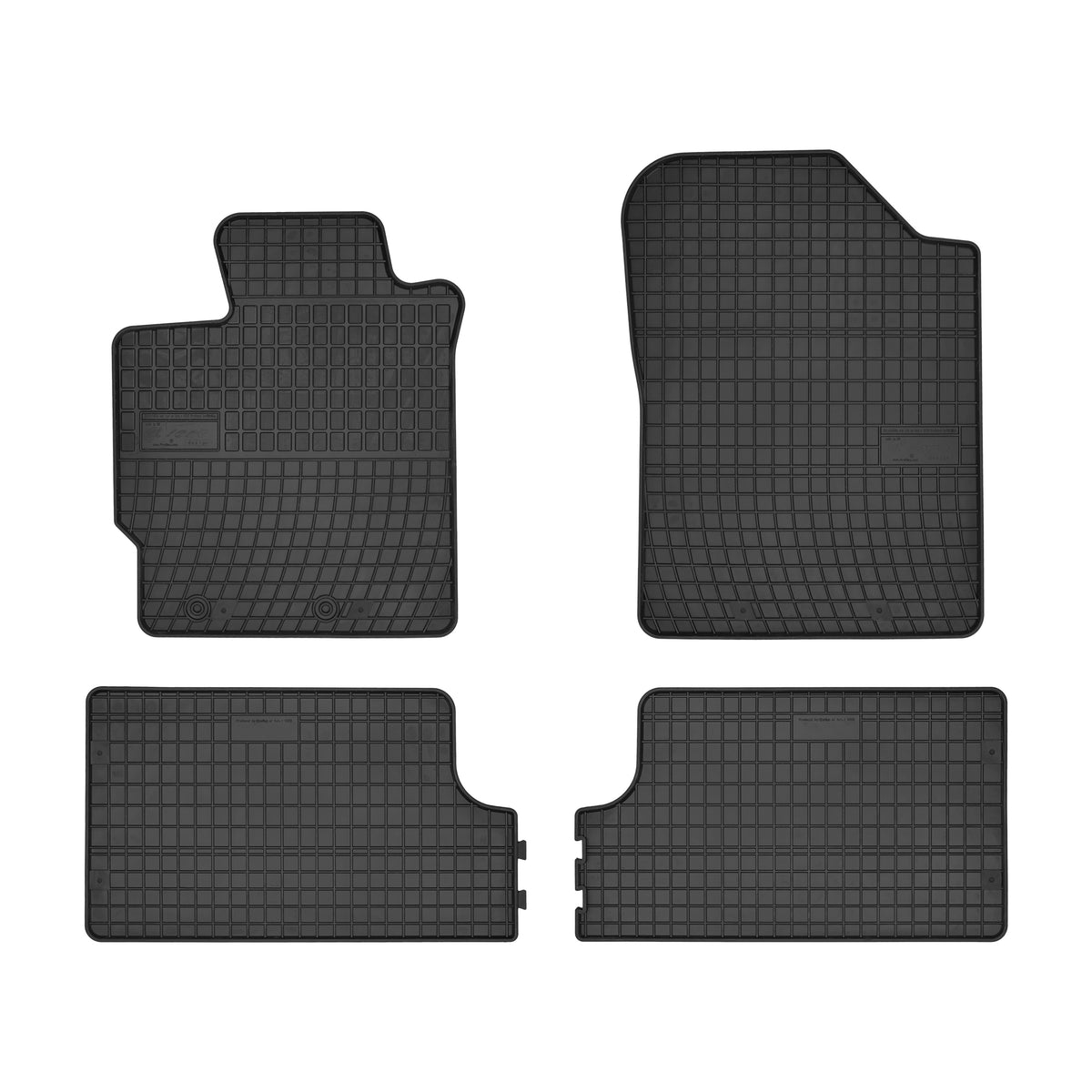 Frogum gummimatter til Toyota Yaris III 2011-2020 – svart/anthracite, 4 stk med 1 cm sidekant