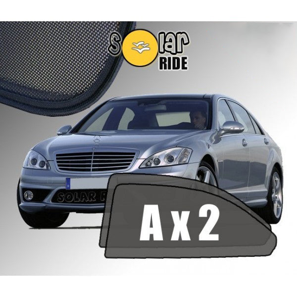 Sr solskjerm i akryl til Mercedes S-Klasse (W221) Sedan med enkel montering og vindavviserfunksjon