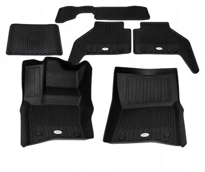 Genuine Land Rover OEM TPE gummimatter til Land Rover Defender II (L663) 2019– – 6 stk, svart matt, vanntette og sklisikre