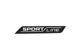 Emblem/logo til Skoda EMBLEM Sportline Enyaq iV > i svart og chrome utførelse, laget i plast