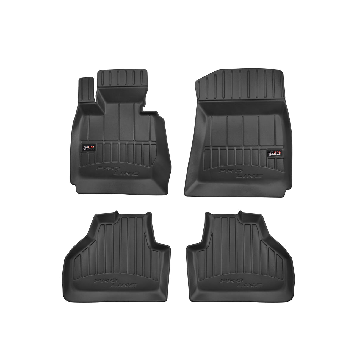 Frogum 3D Premium gulvmatter til BMW X4 (F26) 2014-2018 – TPE, svart, sett med 4, 60mm sidekant