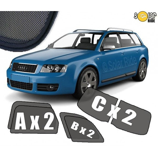 Sr solskjerm i akryl til Audi A4 (B6) Avant med røyktfarget finish og enkel montering