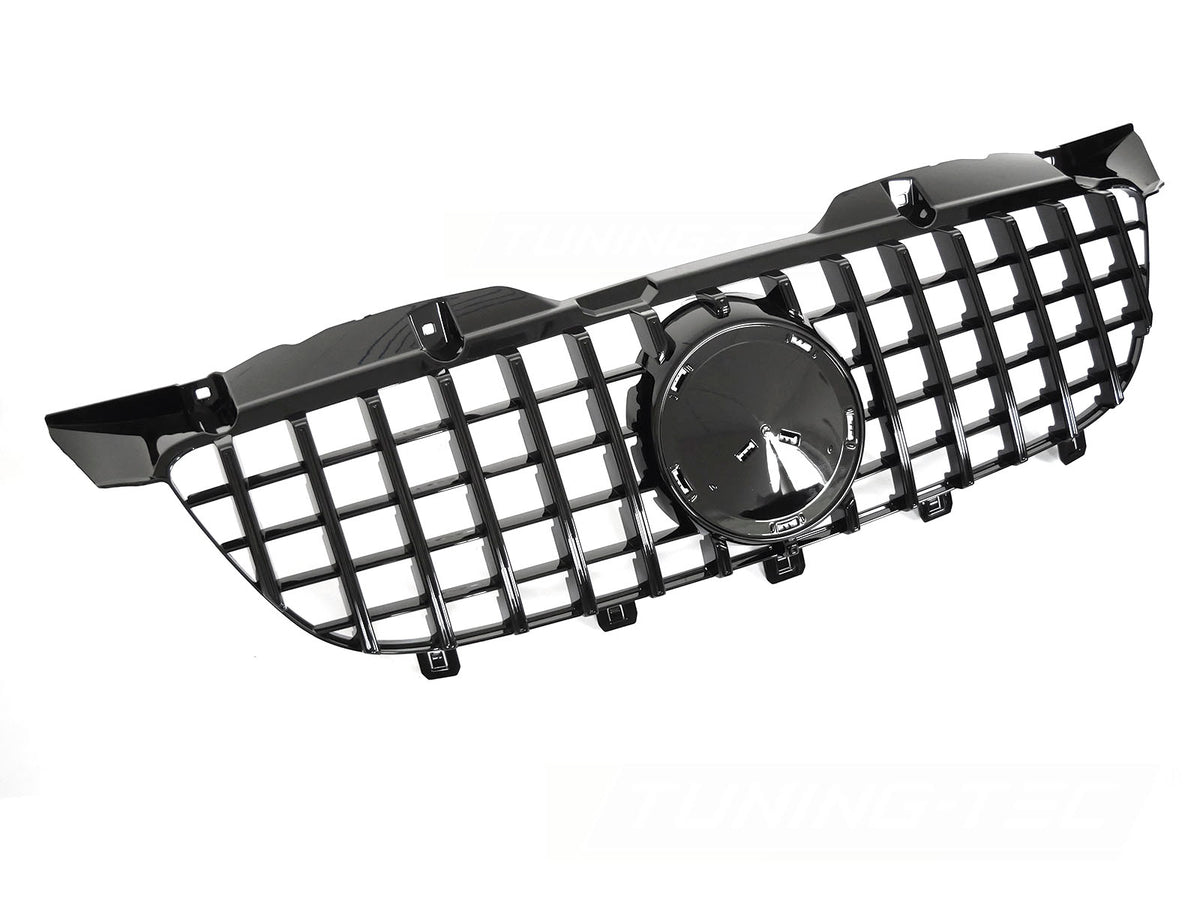 Grill GT Style til Mercedes Sprinter W906 09-13 i blank sort sett rett forfra på hvit bakgrunn.