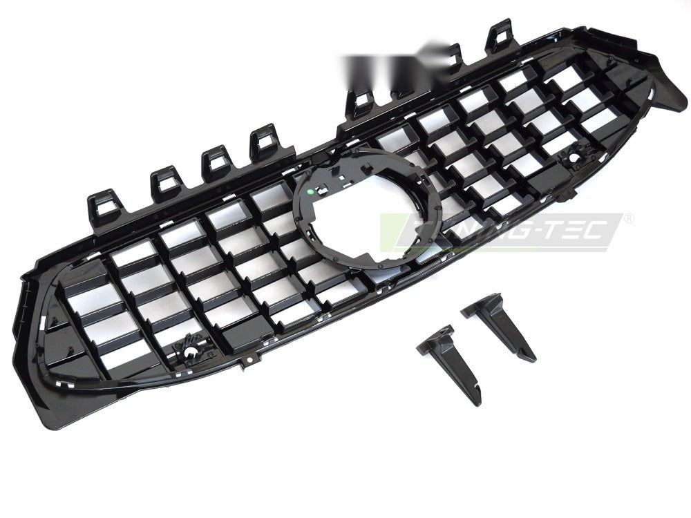 Grill Mercedes CLA W118 19-23 sort med festedetaljer.
