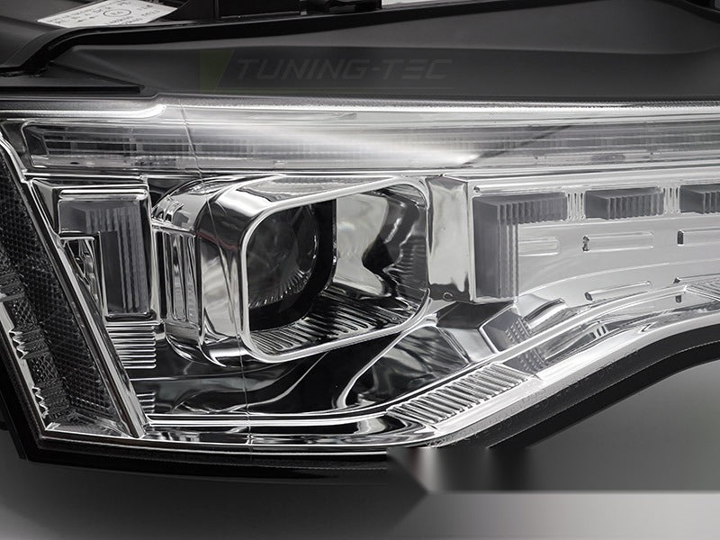 Frontlykter Audi A5 11-16 Halogen sett fra siden — profil synlig.