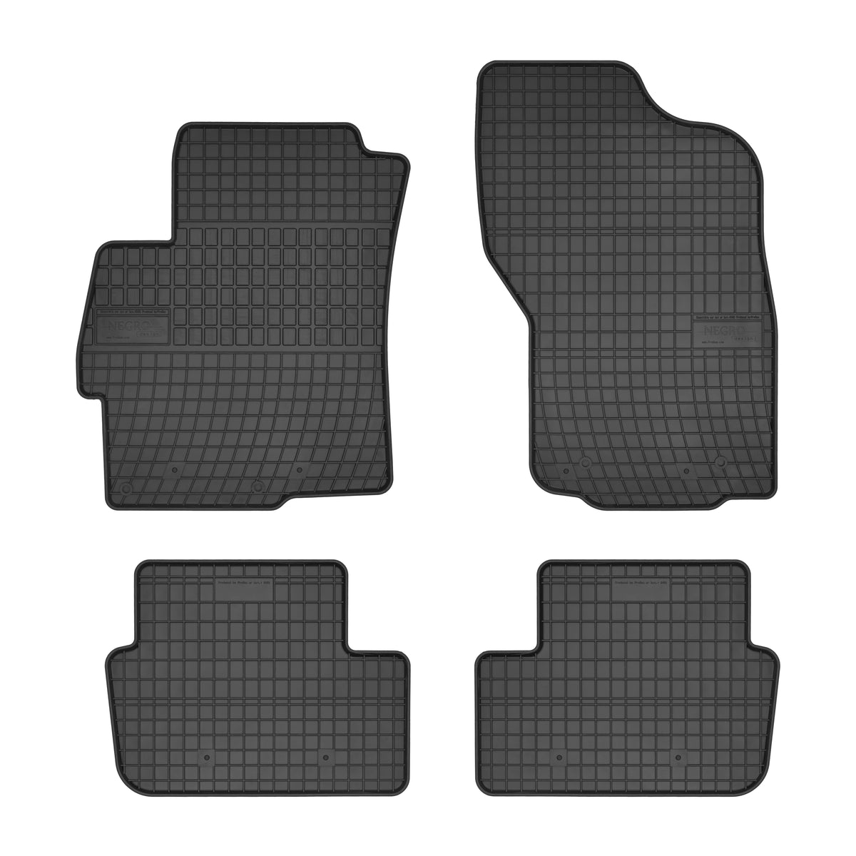 Frogum gummimatter til Mitsubishi Lancer VIII (2008–) – svart med sidekant, sett med 4 matter