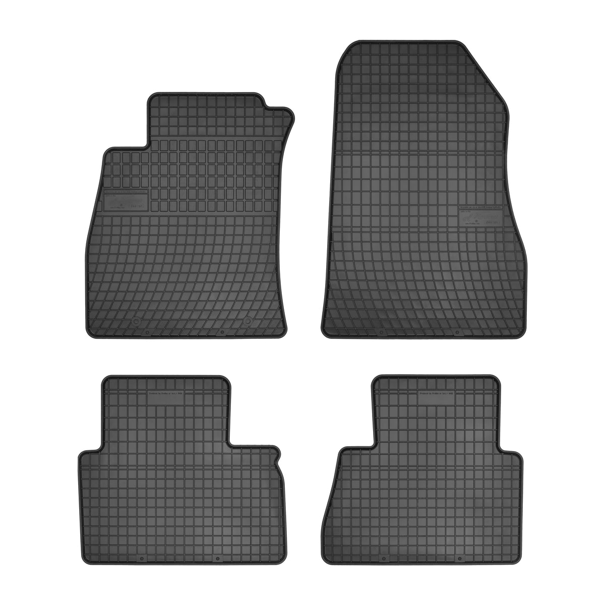 Frogum gummimatter til Nissan Juke (2010–) – svart, 4 stk. sett med 1 cm sidekant og sjakkbrettmønster