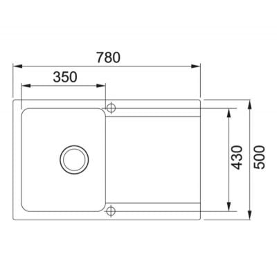 Måltegning Franke Orion OID 611-78 – mål 780x500 mm