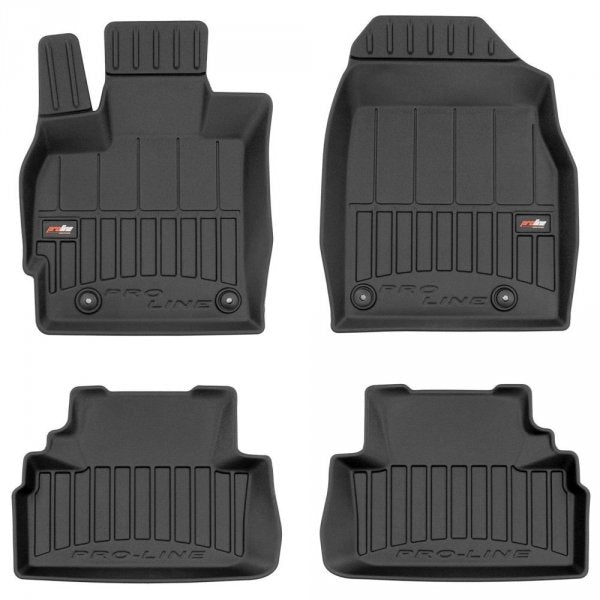 Frogum 3D Premium gulvmatter til Mazda CX-7 2006-2012 – svart TPE med 60 mm sidekant, sett á 4