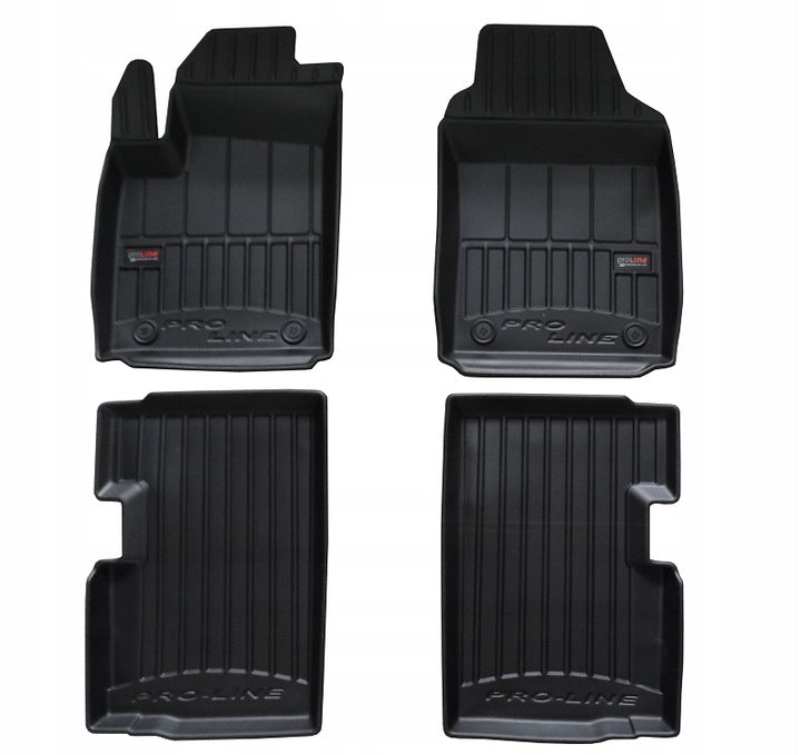 Frogum 3D Premium gulvmatter til Fiat 500 (2007–) – svarte TPE-matter med høy sidekant, sett med 4