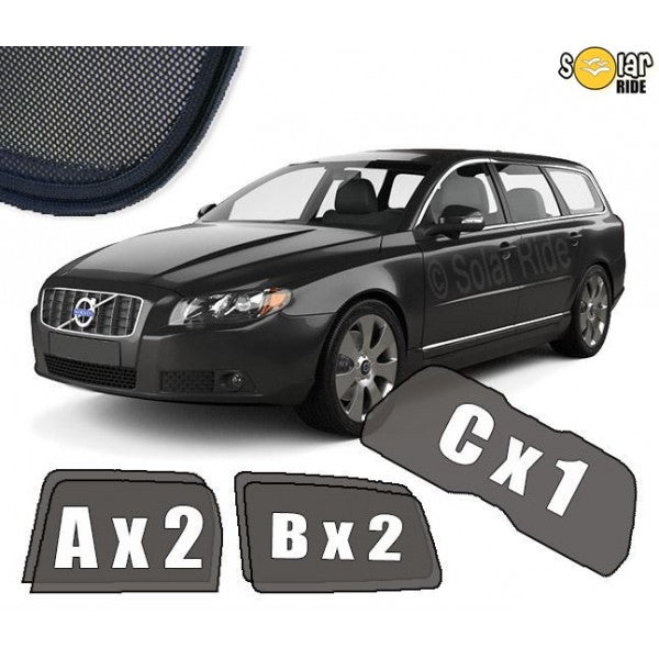 Sr solskjerm i akryl til Volvo V70 III med enkel montering og vindavviser effekt