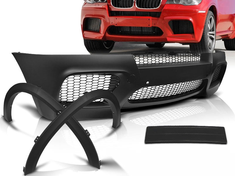 Body kit Body Kit til BMW X5 E70 LCI 10-13 sett rett forfra på hvit bakgrunn.
