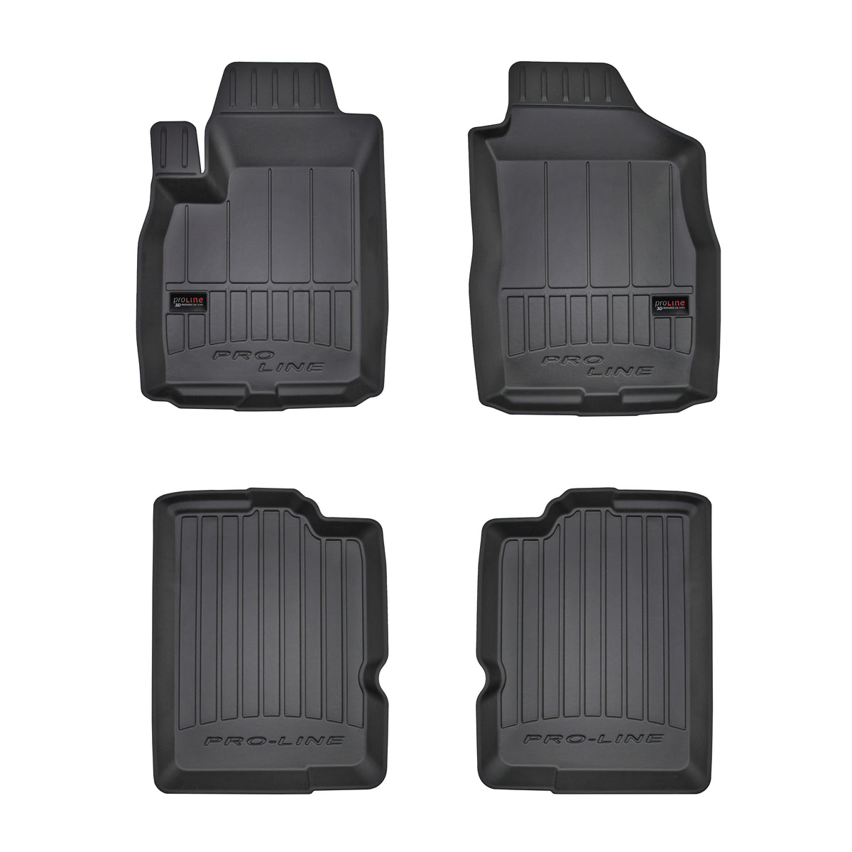 Frogum 3D Premium gulvmatter i TPE til Fiat Panda II (2003-2011) – svart, 4 stk., høy sidekant
